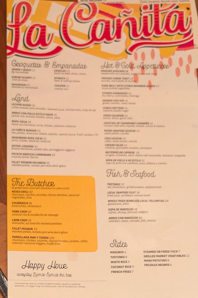 La Cañita Kendall Menu image 2